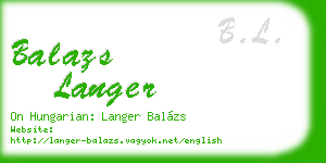 balazs langer business card